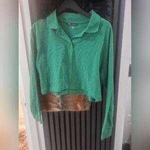 Green Cropped Polo Shirt